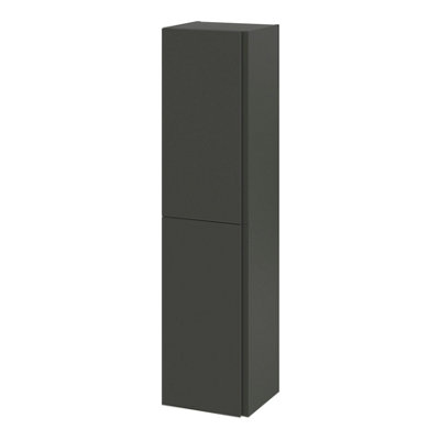 B&Q -  Levanna Tall Deep Matt Grey Bathroom Double Column Cabinet (H)160Cm (W)40Cm