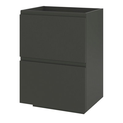 B&Q -  Levanna Matt Grey Double Freestanding Bathroom Cabinet (H) 850mm (W) 600mm