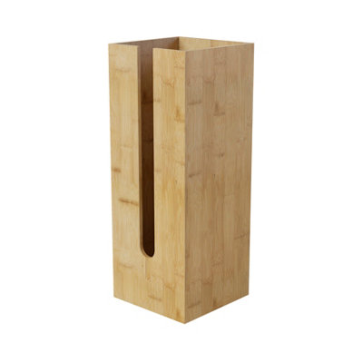 GoodHome Cervia Bamboo Freestanding Toilet Roll Storage Box (H)330mm (W)137mm from B&Q