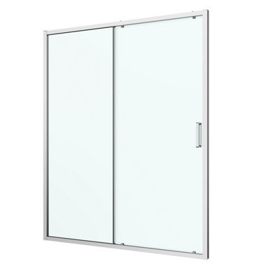 GoodHome Ledava Chrome Effect Clear Glass Sliding Shower Door (H)195Cm (W)160Cm from B&Q