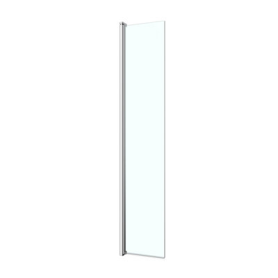 GoodHome Ledava Framed Chrome Clear Pivot Walk-In Front Return Panel (H)195Cm (W)40Cm from B&Q