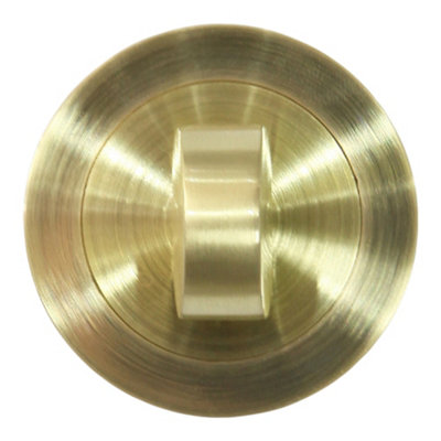 GoodHome Duod Brushed Electroplated Brass Effect Round ThumbturnPair Of 2 from B&Q