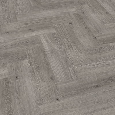 GoodHome Mambo Lulea Grey Natural Wood Effect Synchronic Click Vinyl Plank Sample from B&Q