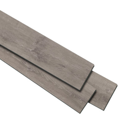 GoodHome Mambo Light Grey Natural Wood Effect Synchronic Click Vinyl Plank Sample from B&Q