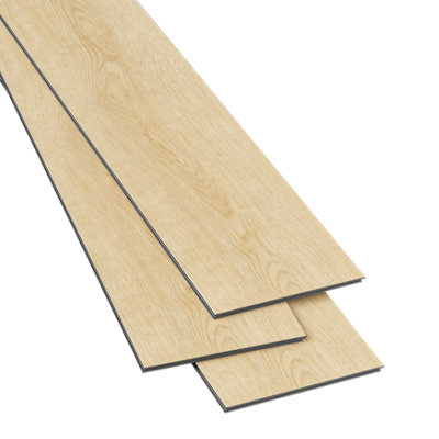 GoodHome Mambo Lulea Light Natural Wood Effect Synchronic Click Vinyl Plank Sample from B&Q