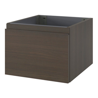 GoodHome Kentia Walnut Veneer Wall-Mounted Bathroom Cabinet (H) 300mm (W) 400mm from B&Q
