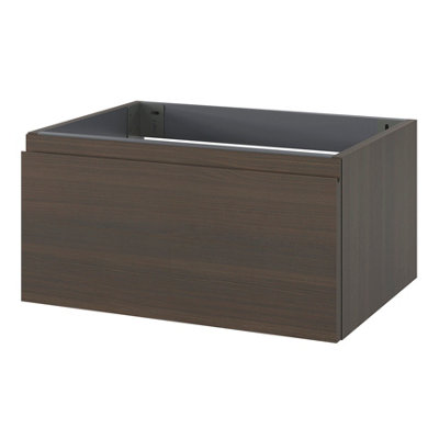 GoodHome Kentia Walnut Veneer Wall-Mounted Bathroom Cabinet (H) 300mm (W) 600mm from B&Q