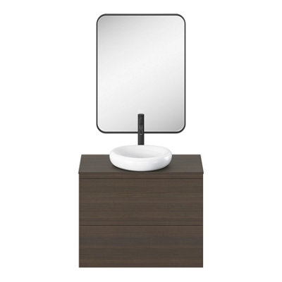 GoodHome Tisa Black Rectangular Wall-Mounted Bathroom Mirror (H)60Cm (W)80Cm from B&Q