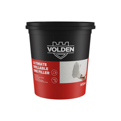 Volden Ultimate Drillable Light Grey Ready To Use PlasterStoneConcrete & Wood Patch & Filler600Ml 510G