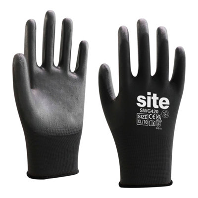 Site Polyester Black GlovesX Large from B&Q