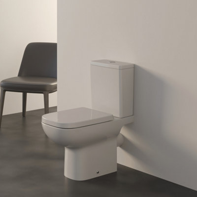 Ideal Standard I.life A White Rimless Square Open Back Toilet Set With Soft Close Seat & Close Coupled Cistern from B&Q