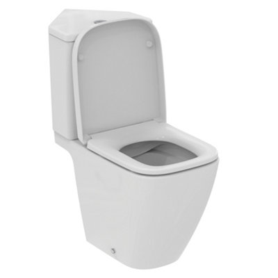 Ideal Standard I.life S Corner White Rimless Square Open Back Toilet Set With Soft Close Seat & Close Coupled Cistern from B&Q