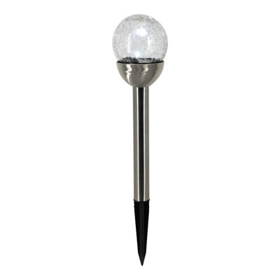  - Transparent Crackle Effect Solar-Powered Integrated Led Outdoor Stake Light
