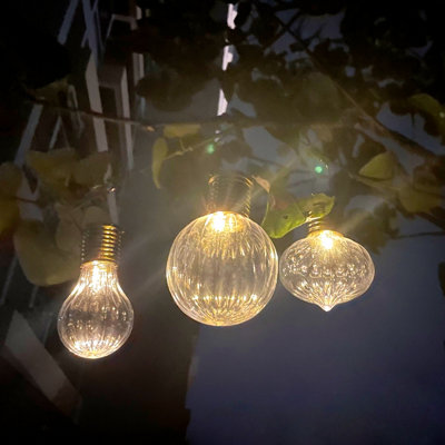 - Gold Effect Solar-Powered Integrated Led Outdoor Hanging LanternSet Of 3