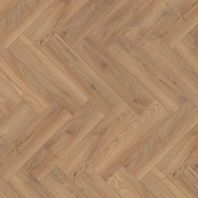 GoodHome Chesterfield Light Oak Natural Oak Effect Synchronic Laminate Plank Sample from B&Q