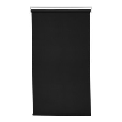 GoodHome Boreas Corded Black Blackout Roller Blind (W)90Cm (L)180Cm