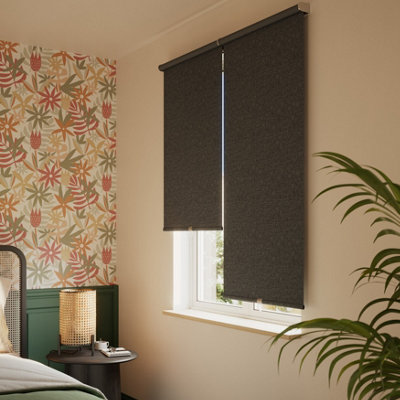 GoodHome Novan Cordless Black Blackout Roller Blind (W)60Cm (L)180Cm