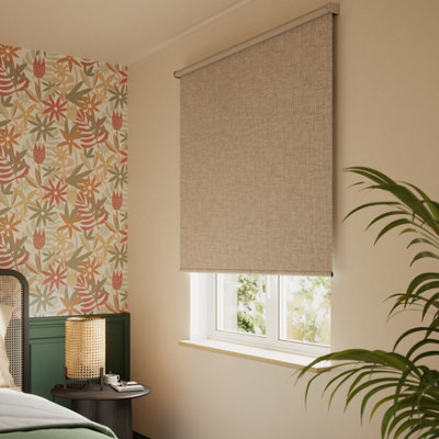 GoodHome Novan Cordless Taupe Blackout Roller Blind (W)160Cm (L)180Cm