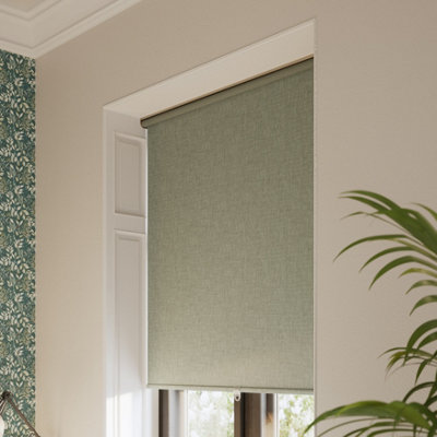 GoodHome Novan Cordless Green Tea Blackout Roller Blind (W)120Cm (L)180Cm