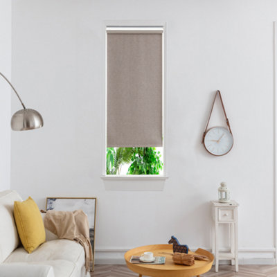 GoodHome Novan Cordless Taupe Blackout Roller Blind (W)60Cm (L)180Cm