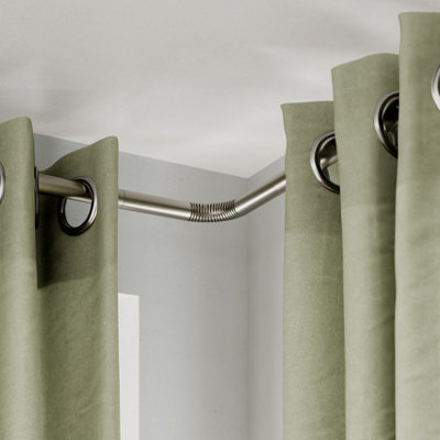 GoodHome Athens Brushed Satin Grey Nickel Effect Metal Clip Bay Bend(L)220mm (Dia)19mm from B&Q