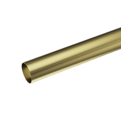 GoodHome Elasa Satin Brass Effect Curtain Pole(L)2M (Dia)28mm from B&Q
