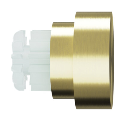 GoodHome Elasa Gold Brass Effect Metal & Plastic Cap Curtain Pole Finial (Dia)28mm from B&Q