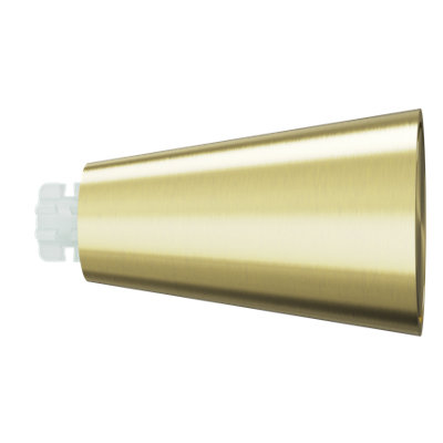 GoodHome Elasa Gold Brass Effect Metal & Plastic Cone Curtain Pole Finial (Dia)19mm from B&Q