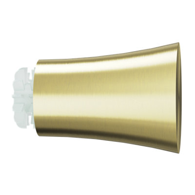 GoodHome Elasa Gold Brass Effect Metal & Plastic Cone Curtain Pole Finial (Dia)28mm from B&Q