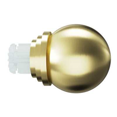 GoodHome Elasa Gold Brass Effect Metal & Plastic Ball Curtain Pole Finial (Dia)28mm from B&Q