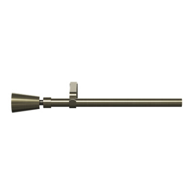GoodHome Antiki Satin Antique Brass Effect Extendable Cone Single Curtain Pole Set(L)1200mm-2100mm (Dia)19mm from B&Q