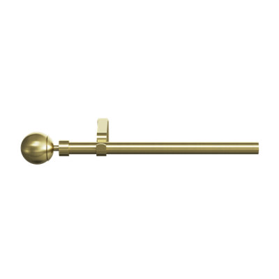 GoodHome Elasa Satin Brass Effect Extendable Ball Single Curtain Pole Set(L)1200mm-2100mm (Dia)19mm from B&Q