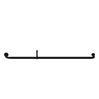GoodHome Araxos Matt Black Extendable Single Curtain Pole Set(L)1200mm-2100mm (Dia)28mm from B&Q