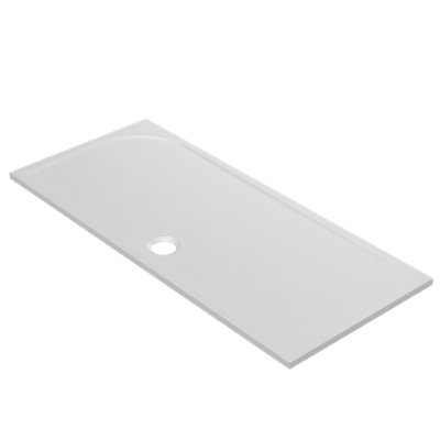 GoodHome Limski White Rectangular Centre Drain Shower Tray (L)1600mm (W)700mm (H) 27mm from B&Q