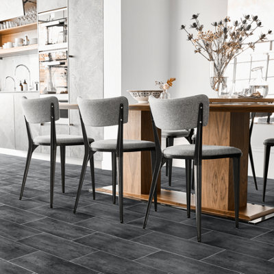 Precut Dark Grey & Blue Slate Tile Effect Sheet Vinyl4M²