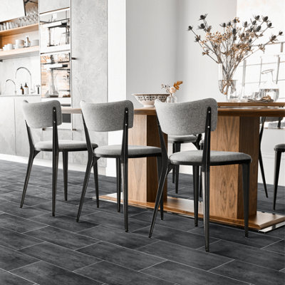 Precut Dark Grey & Blue Slate Tile Effect Sheet Vinyl6M²