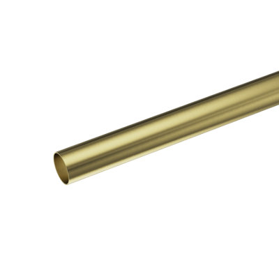 GoodHome Elasa Satin Brass Effect Curtain Pole(L)2.5M (Dia)19mm from B&Q