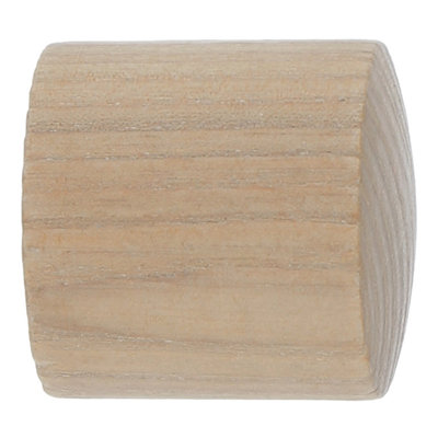 GoodHome Symi Natural Oak Effect Ash Cone Curtain Pole Finial (Dia)28mm from B&Q