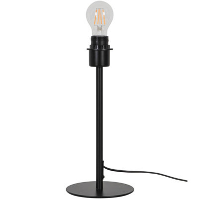 GoodHome Willet Round Matt Black Table Lamp Base from B&Q