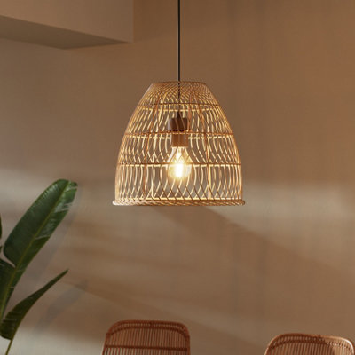 GoodHome Euphonia Natural Rattan Round Lamp Shade (D)30Cm from B&Q