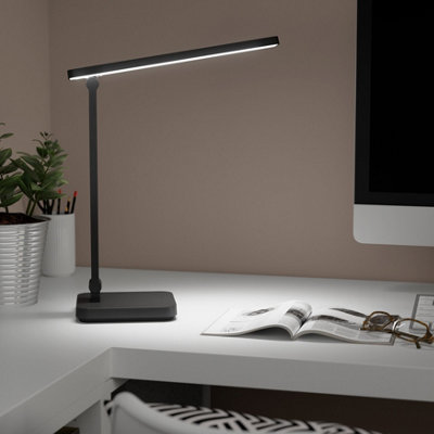 GoodHome Lapwing Straight Matt Black Integrated Led Table Lamp from B&Q