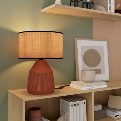 GoodHome Longclaw Round Matt Natural Table Lamp from B&Q