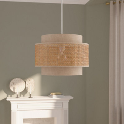 GoodHome Quetzal Natural Round Lamp Shade (D)38Cm from B&Q