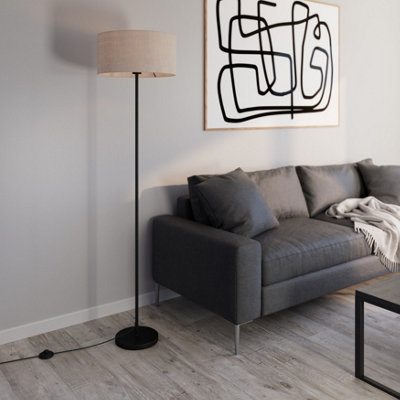 GoodHome Willet Matt Black Floor Lamp Base from B&Q