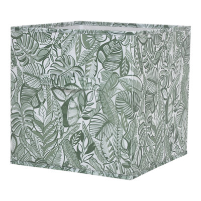 GoodHome Mixxit Jungle Green CardboardPolyester (Pes) & Polypropylene (Pp) Foldable Storage Basket (H)31Cm (W)31Cm (D)31Cm from B&Q