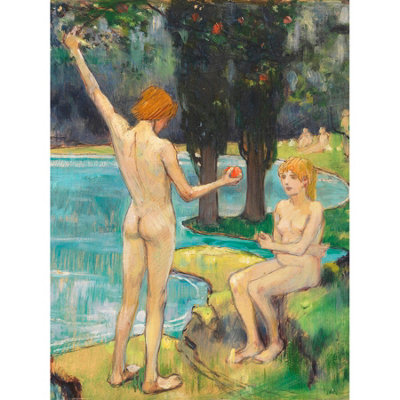 Artery8 Unframed Wall Art Hofmann Adam Eve Paradise Painting12X16 Inch from B&Q