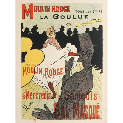 Artery8 Unframed Wall Art Toulouse-Lautrec Dancer La Goulue Moulin Rouge Advert12X16 Inch from B&Q