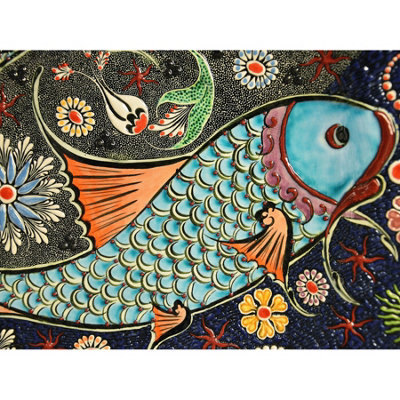 Artery8 Unframed Wall Art Mosaic Fish Flowers Psychedelic Photo12X16 Inch from B&Q