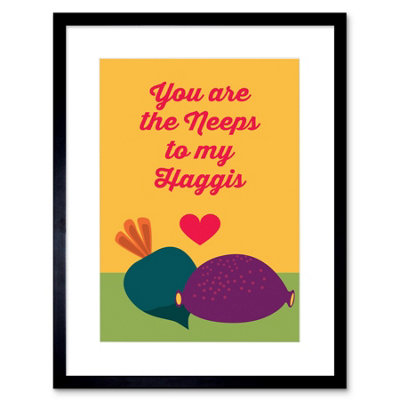 Artery8 Wall Art Print Neeps To My Haggis Plates Artwork Framed 9X7 Inch from B&Q