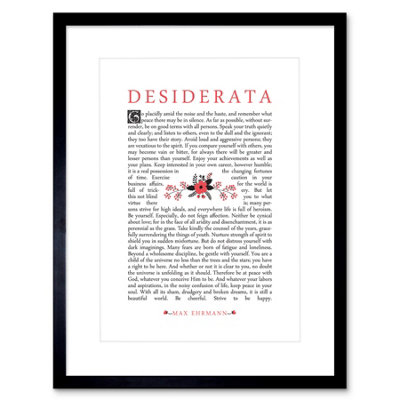 Artery8 Wall Art Print Desiderata Ehrmann Floral Artwork Framed 9X7 Inch from B&Q